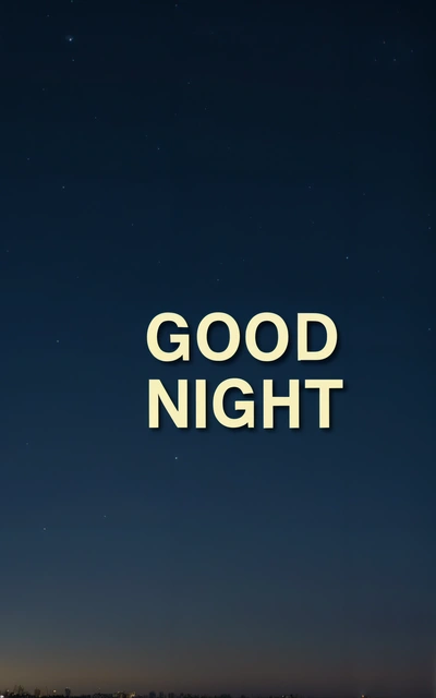 A night sky with the words good night written in it and a city in the background with a bright light shining on the sky and a bright yellow, night, a digital rendering, dau-al-set