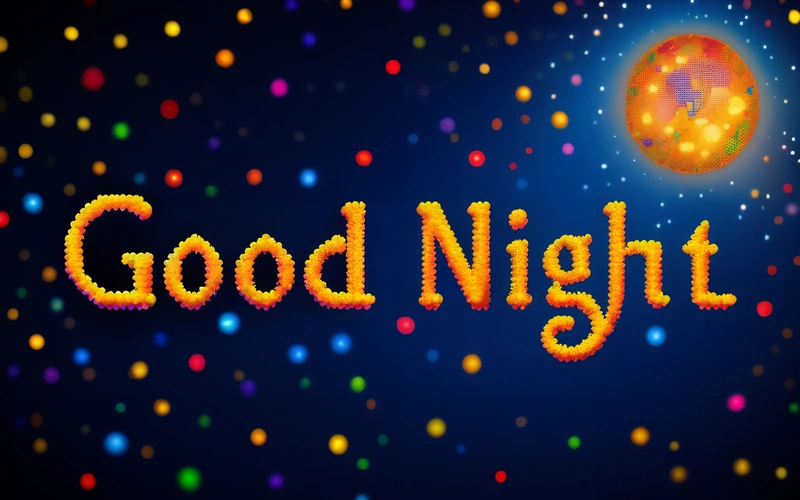 A picture of a good night with a bright light and a star in the background with a lot of dots on it and a bright light shining, nighttime, a cross stitch, pixel art