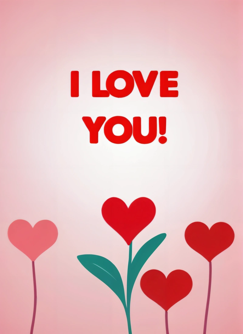 A card with hearts and the words i love you on it, and a red heart in the middle of the card, with the words i love you, love, a poster, romanticism
